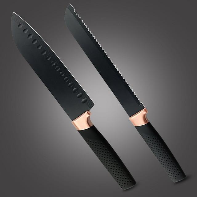 Set of kitchen knives made of stainless steel, 3 pieces