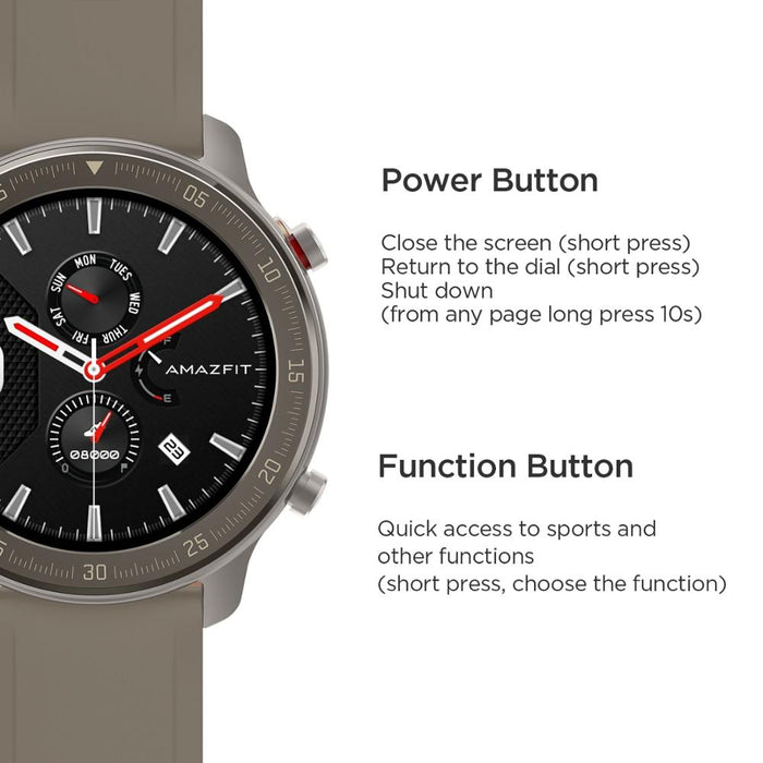 Smart watch Amazfit GTR 47mm Titanium edition, 5ATM, 24 days of battery life, Titanium housing