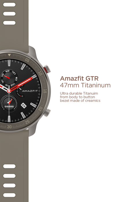 Smart watch Amazfit GTR 47mm Titanium edition, 5ATM, 24 days of battery life, Titanium housing