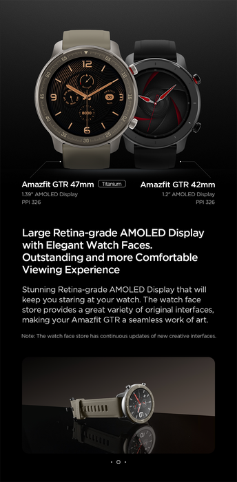 Smart watch Amazfit GTR 47mm Titanium edition, 5ATM, 24 days of battery life, Titanium housing