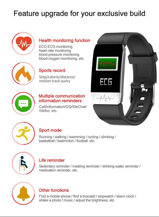 Smart bracelet Vektros VT03, measurement of temperature, ECG. blood oxygen