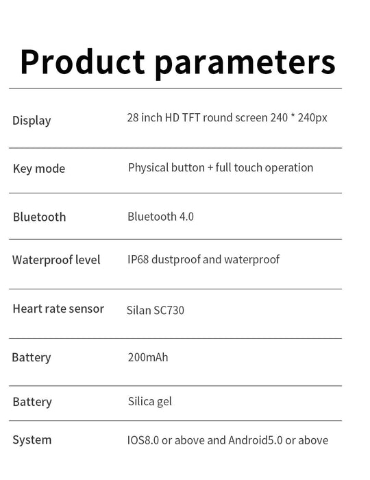 Smart clock Vektros VH30, fitness tracker, heart rate, Messages, Reminders