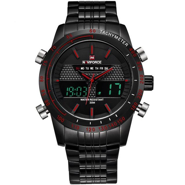 Waterproof male quartz watch with dual display NAVIFORCE 9024