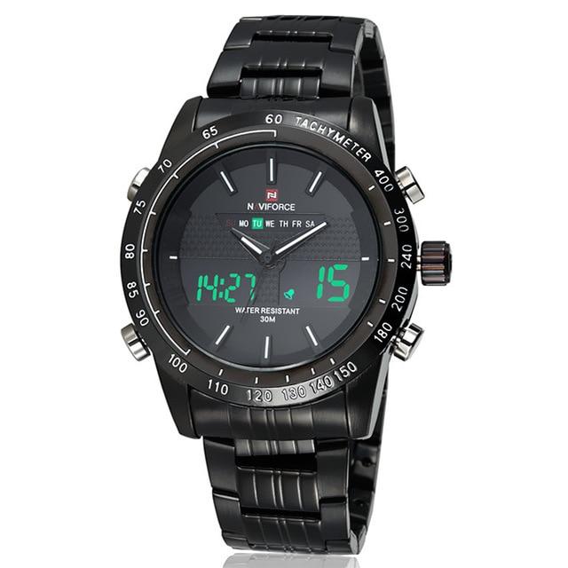 Waterproof male quartz watch with dual display NAVIFORCE 9024