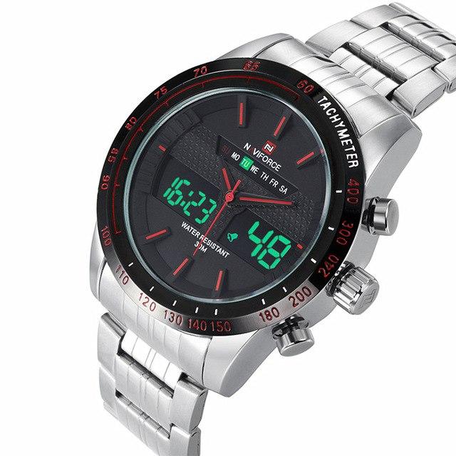 Waterproof male quartz watch with dual display NAVIFORCE 9024