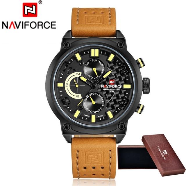 Waterproof male quartz watch NAVIFORCE 9068