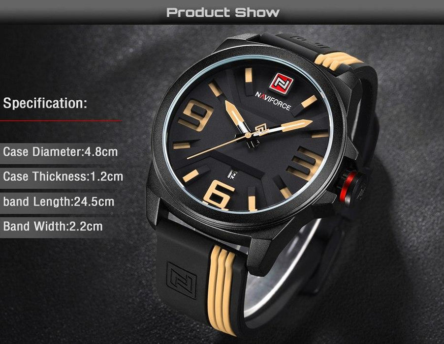 Waterproof male quartz watch NAVIFORCE 9098