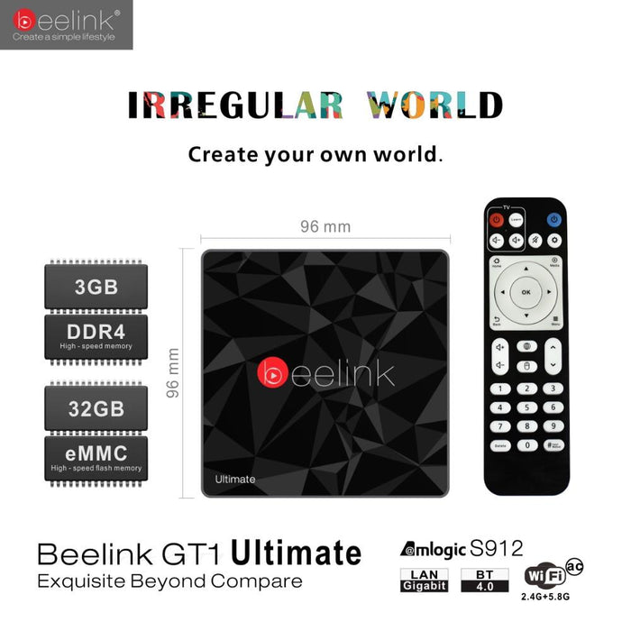 TV box Beelink GT1 Ultimate, Android 7.1, 3GB RAM, 32GB ROM, WiFi, 4K, Bluetooth 4.0