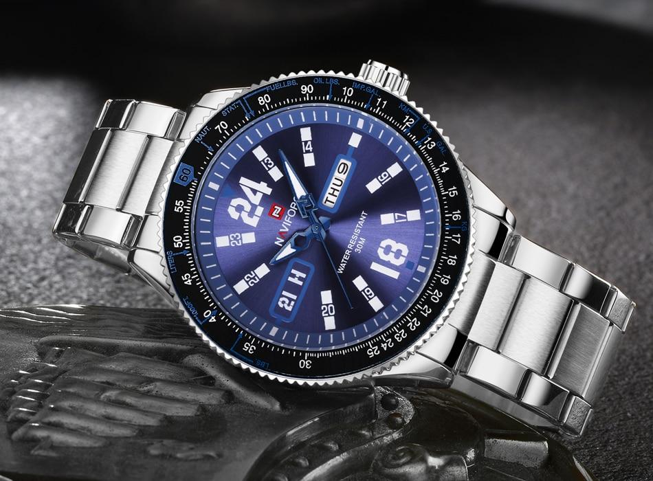 Waterproof male quartz watch NAVIFORCE 9102