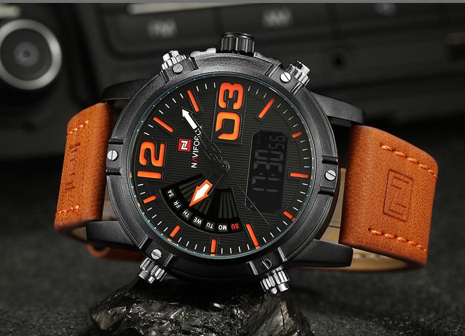 Waterproof male quartz watch NAVIFORCE 9095