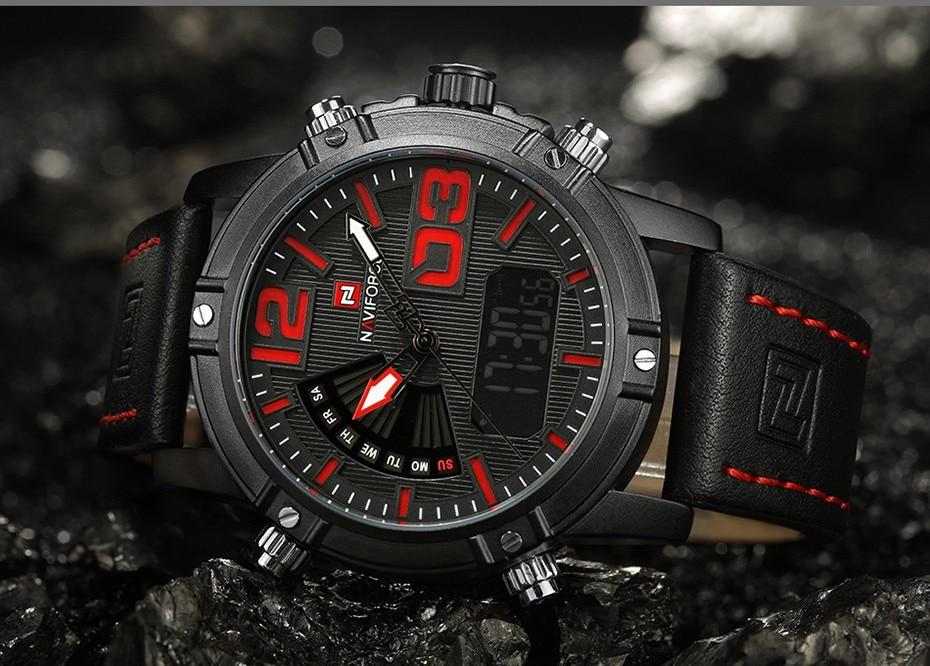 Waterproof male quartz watch NAVIFORCE 9095