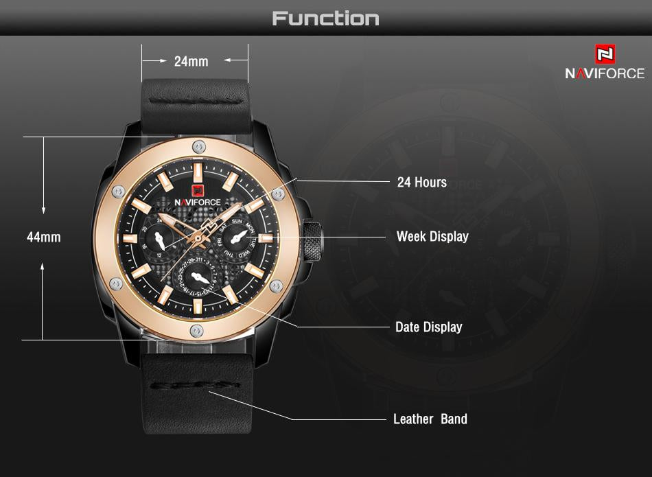 Waterproof male quartz watch NAVIFORCE 9116