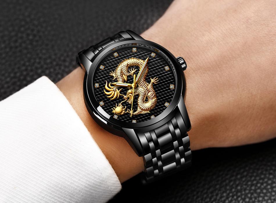 Waterproof male quartz watch LIGE 9850