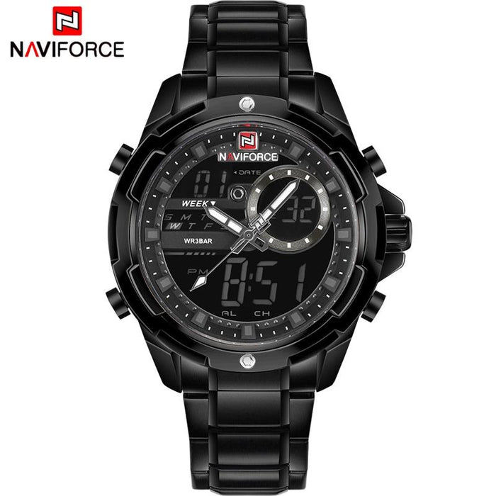 Waterproof male quartz watch with dual display NAVIFORCE 9120