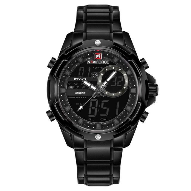 Waterproof male quartz watch with dual display NAVIFORCE 9120