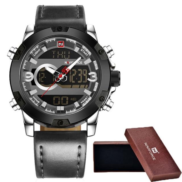 Waterproof male quartz watch with dual display NAVIFORCE 9097