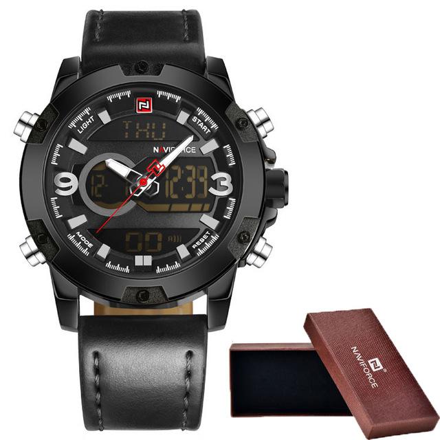 Waterproof male quartz watch with dual display NAVIFORCE 9097