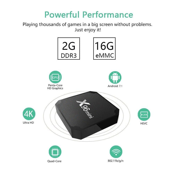 TV box X96, Android 7.1.2, 2GB RAM, 16GB ROM, WiFi, 4K