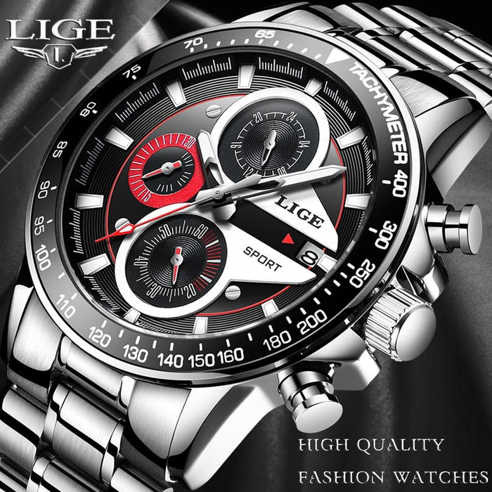 Waterproof male quartz watch LIGE 9835