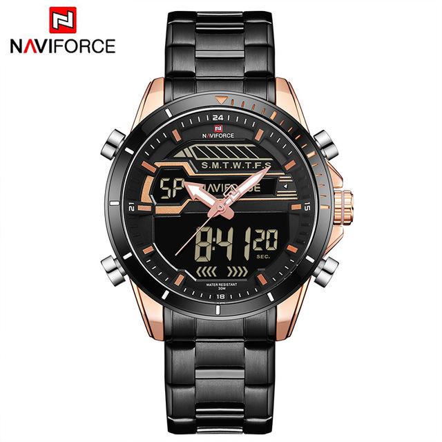 Waterproof male quartz watch with dual display NAVIFORCE 9133