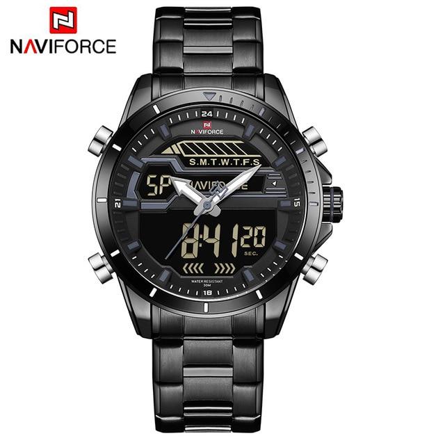 Waterproof male quartz watch with dual display NAVIFORCE 9133