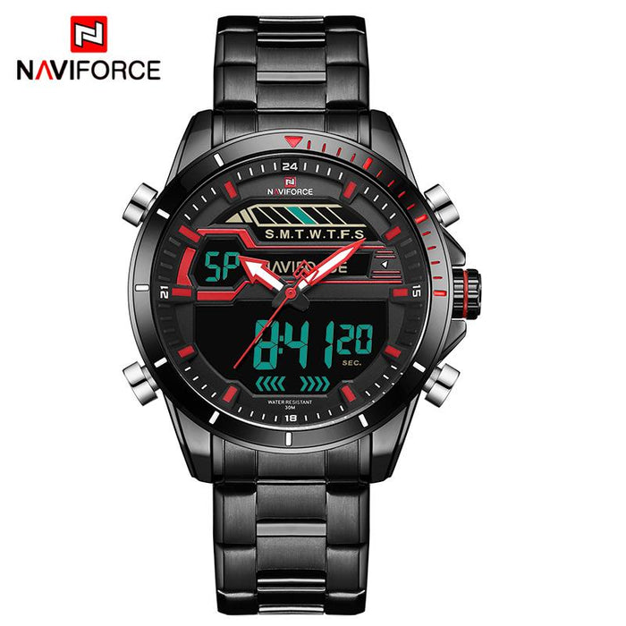 Waterproof male quartz watch with dual display NAVIFORCE 9133