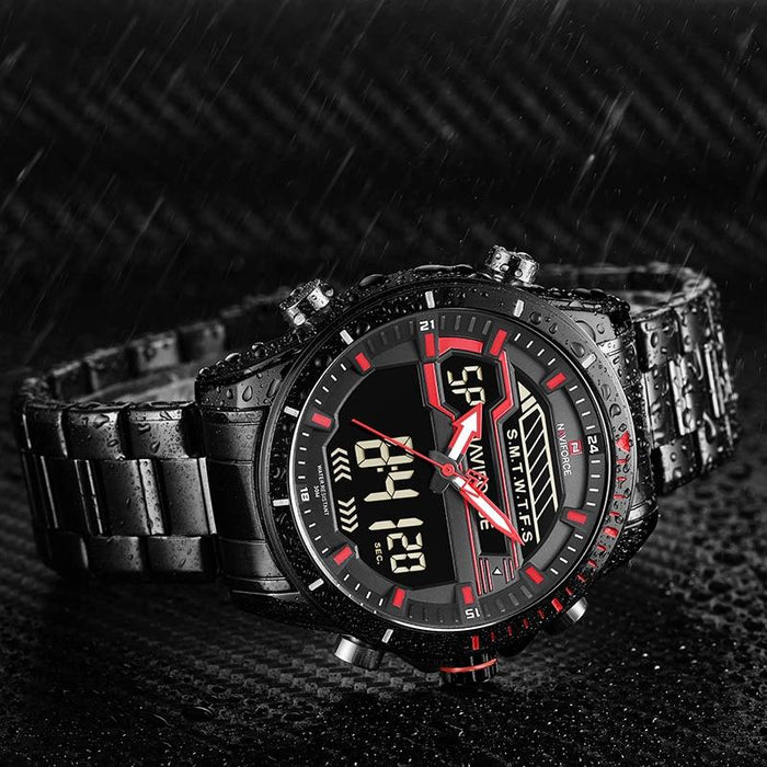 Waterproof male quartz watch with dual display NAVIFORCE 9133