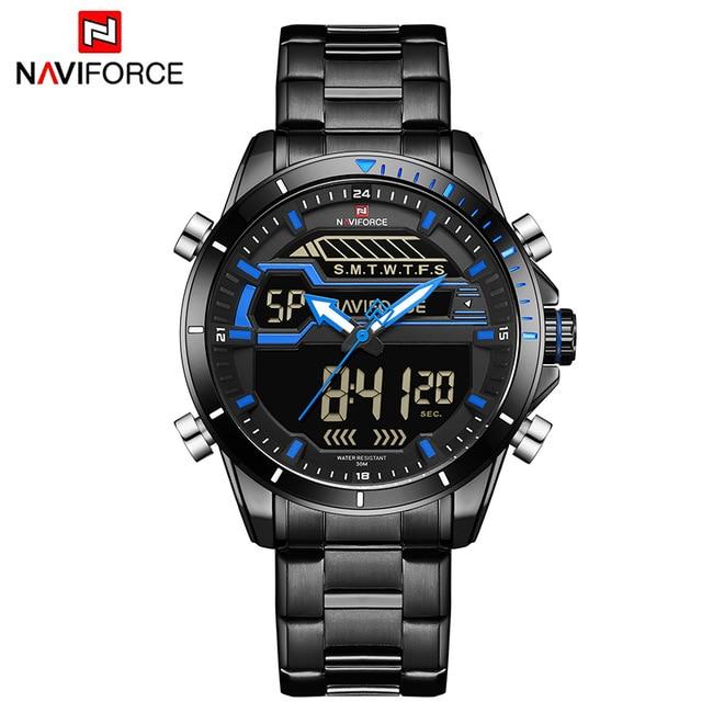 Waterproof male quartz watch with dual display NAVIFORCE 9133