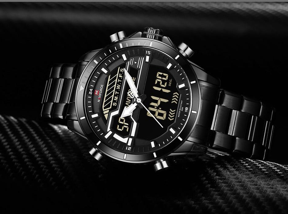 Waterproof male quartz watch with dual display NAVIFORCE 9133