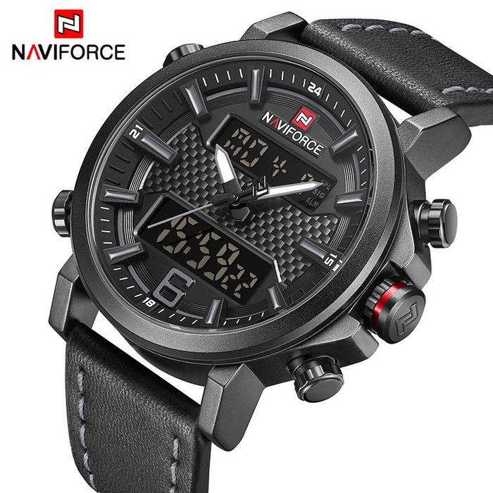 Waterproof male quartz watch with dual display NAVIFORCE 9135