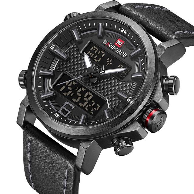 Waterproof male quartz watch with dual display NAVIFORCE 9135