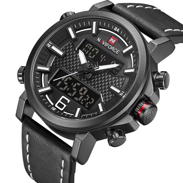 Waterproof male quartz watch with dual display NAVIFORCE 9135