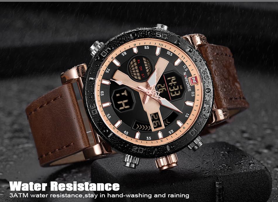 Waterproof male quartz watch NAVIFORCE 9132