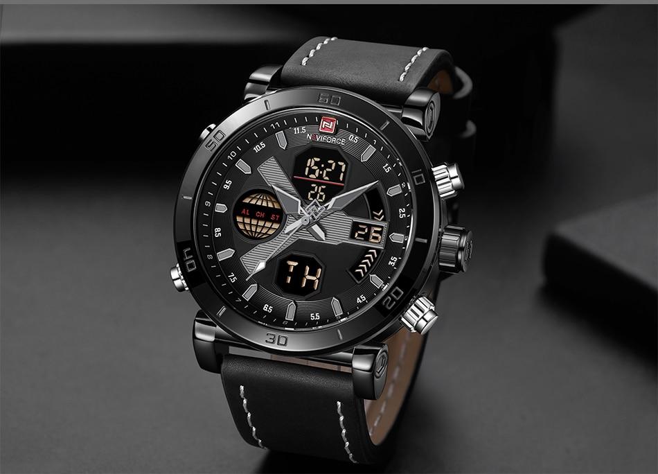 Waterproof male quartz watch NAVIFORCE 9132