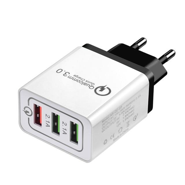 Smart adapter Qualcomm 3.0 Quick Charge with three ports 3A, 2.1A