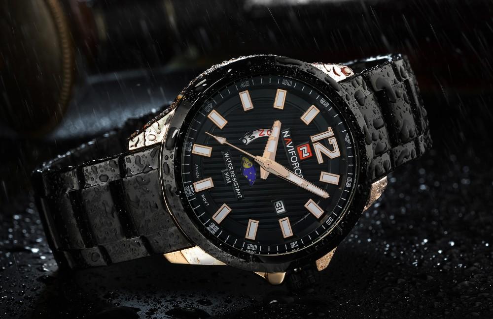 Waterproof male quartz watch NAVIFORCE 9084