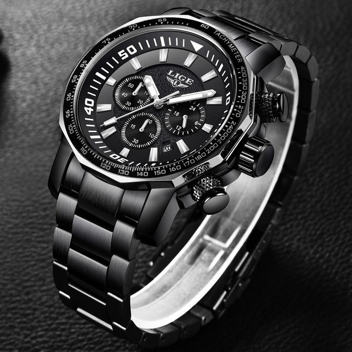 Waterproof male quartz watch LIGE 9871