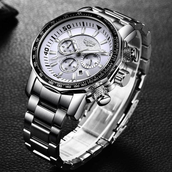 Waterproof male quartz watch LIGE 9871