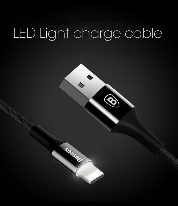 Luminosity LED charging cable Baseus 8pin for iPhone 5/6/7/8 / X / XS / XR, 25cm, 1m, 1.5m, 2m