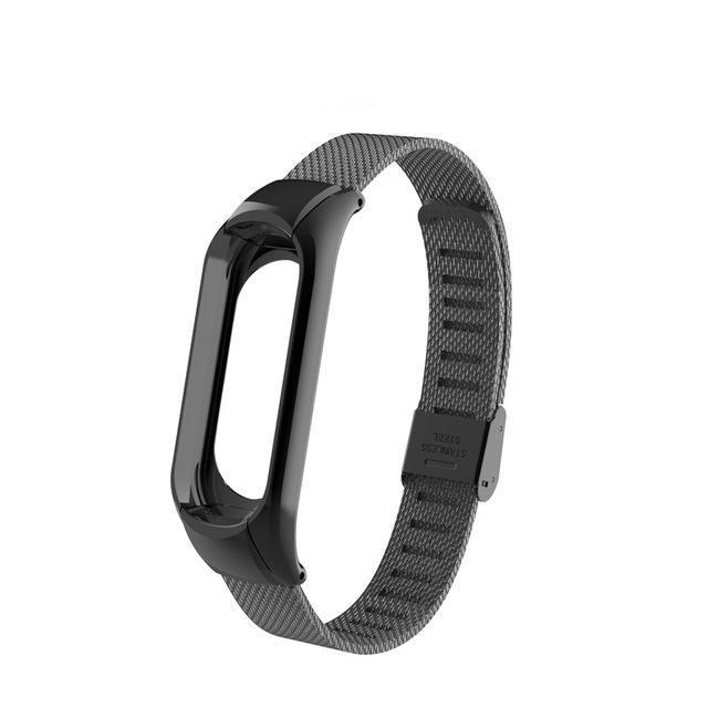 Breathable chain Stainless steel fastener for Xiaomi Mi Band 3 / Mi Band 4