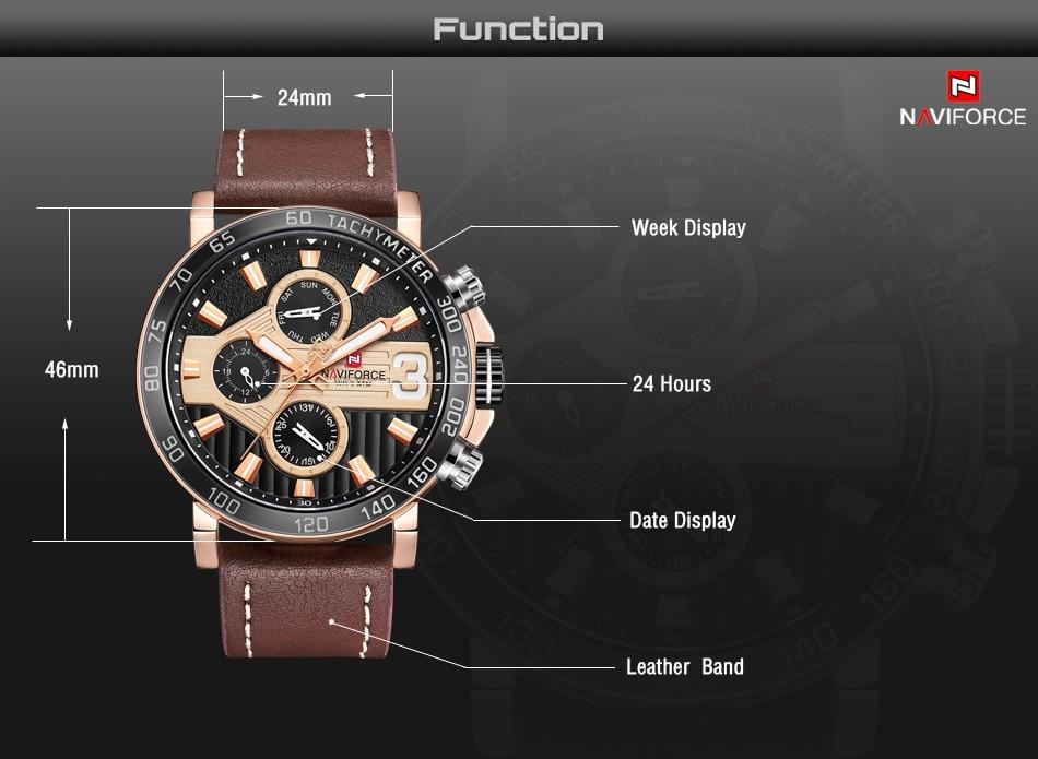 Waterproof male quartz watch NAVIFORCE 9137