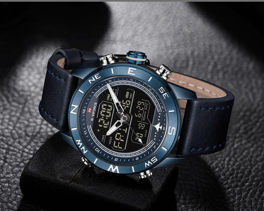 Waterproof male quartz watch with dual display NAVIFORCE 9144