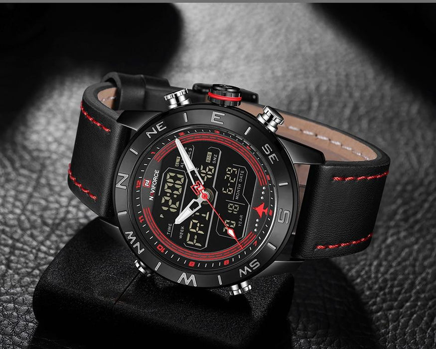 Waterproof male quartz watch with dual display NAVIFORCE 9144