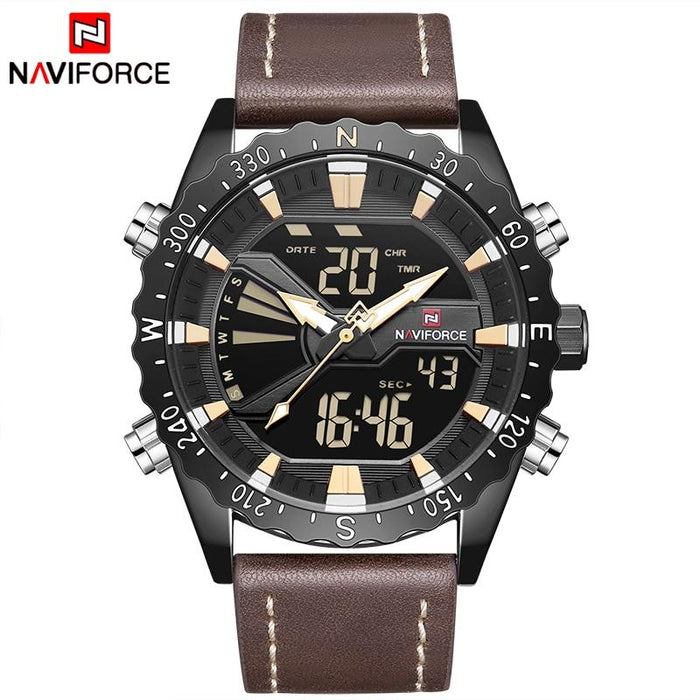 Waterproof male quartz watch with dual display NAVIFORCE 9136