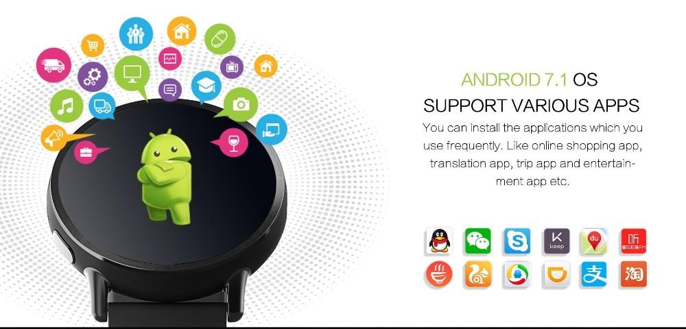 Smart watch LEMFO LEM X, 4G, Android 7.1, 8MP camera, GPS 2.03, 900Mah, 1GB RAM, 16GB ROM