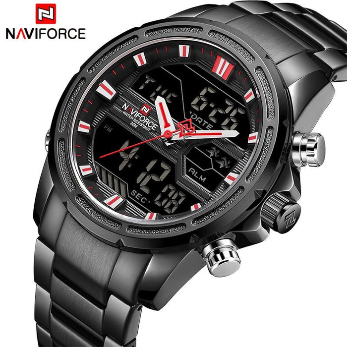 Waterproof male quartz watch with dual display NAVIFORCE 9138