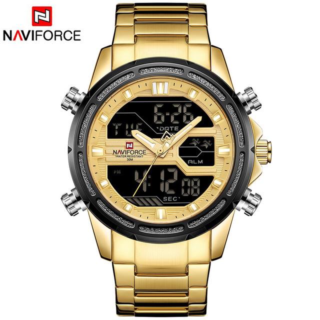 Waterproof male quartz watch with dual display NAVIFORCE 9138