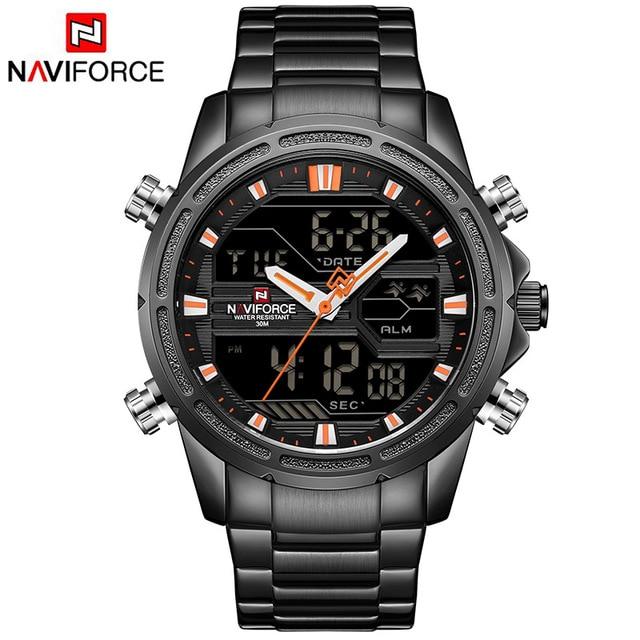 Waterproof male quartz watch with dual display NAVIFORCE 9138