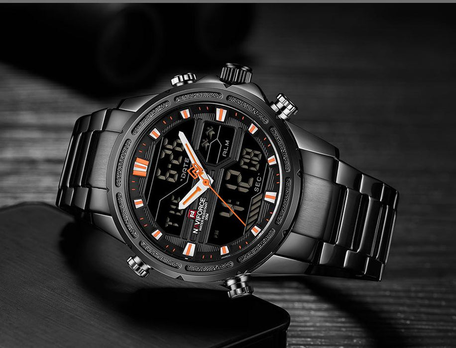 Waterproof male quartz watch with dual display NAVIFORCE 9138