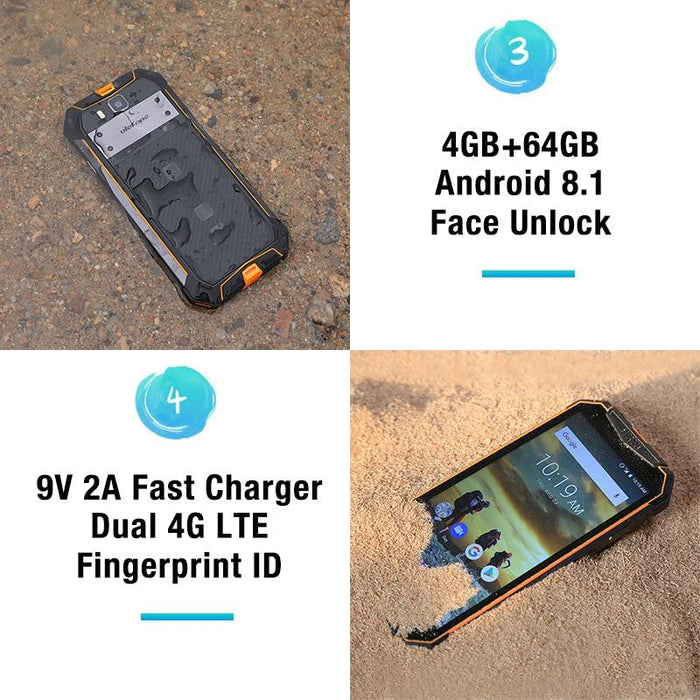 Smartphone Ulefone Armor 3, IP68 Waterproof, Android8.1, 4GB + 64GB, 21MP, 10300mAh